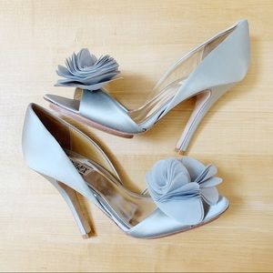 Badgley Mischka Randall Silver Stilettos NIB sz7.5